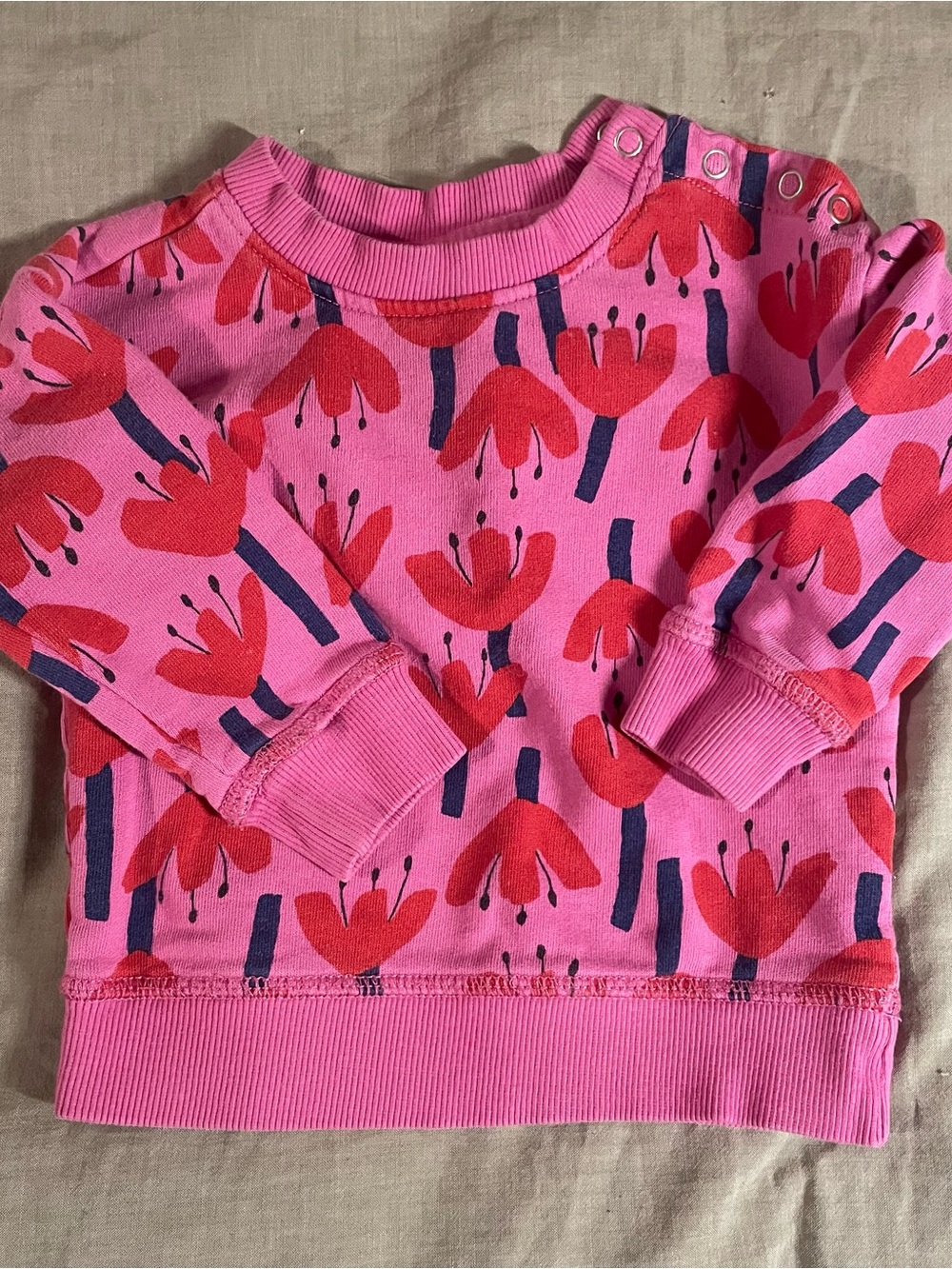 Pink Floral Long Sleeve Sweatshirt